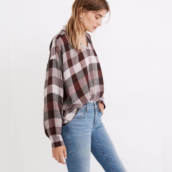 Madewell Highroad Popover Shirt in Schorr Plaid size Small NWT - Picture 4 of 11